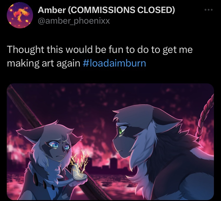 LoadAimBurn's tweet image. Hello, @amber_phoenixx , auroralov.e and nebulastra congratulations to winning the #loadaimburn re-draw scene! You will all receive a full-body from @AshaPhaedra ! 
Thank you to all who entered, you were all amazing!!
#LAB #LoadAimBurn