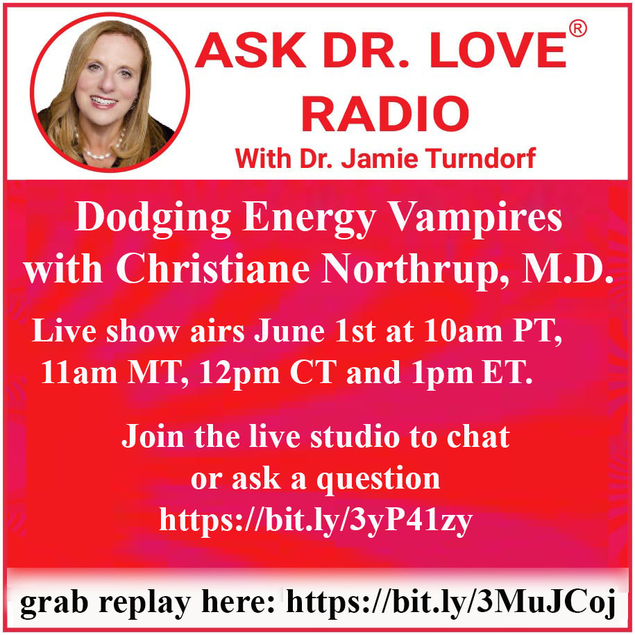 askdrlove's tweet photo. Today on "Ask Dr. Love" we are featuring Dr. Christiane Northrup MD talking with Jamie on the topic of "Dodging Energy Vampires".
Join the Zoom studio at https://t.co/QLEy80xbcT
or watch the livestream at https://t.co/IiHl1EHzzb https://t.co/uLcpq7wnk1