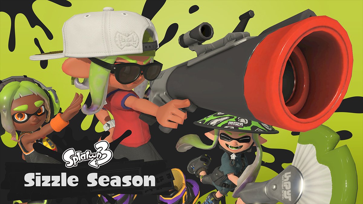 SplatoonNA's tweet image. The wait is over—Sizzle Season is here! At SRL, we're putting research on hold for a little bit while we dive into all the new updates the season has to offer, from fresh gear to Challenges and beyond. Happy splatting!