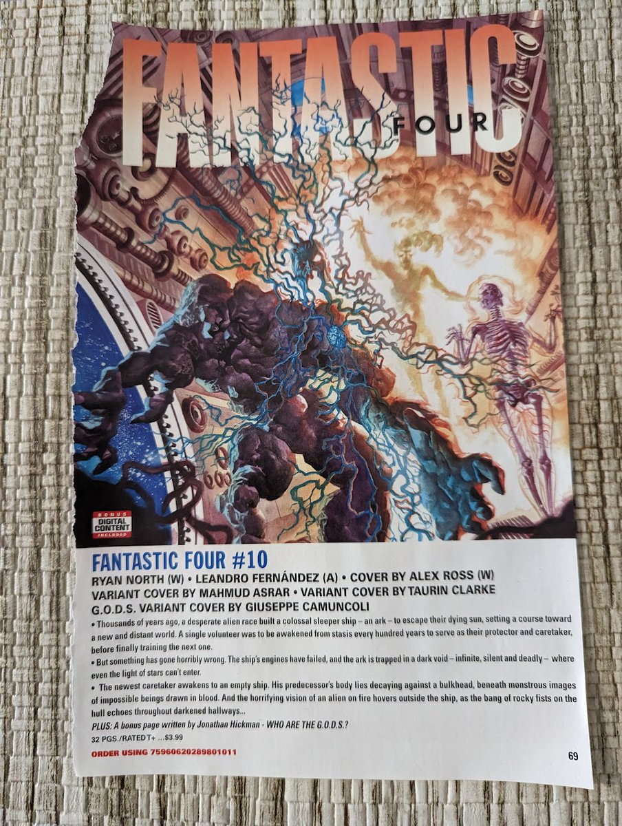 JIMMY'S PROMO BOOKS:  #FantasticFour. Issue 10. On Sale:  August 2023.  #RyanNorth, writer. !    LeandroFernandez, artist.  Who or what is forming out in space?  I am sure the FF. will have to deal with it.