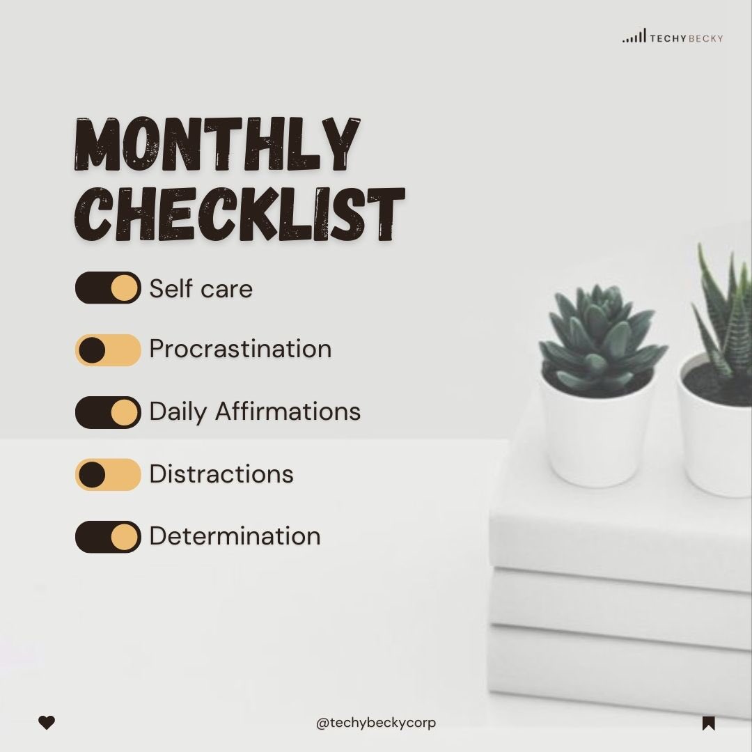 What‘s your monthly checklist looking like? 😍🚀

#socialmediamanagers #techybeckycorp #happynewmonth #hellojune🌸 #welcomejune☀️ Talented It is done Naira #monthlychecklist #checklists