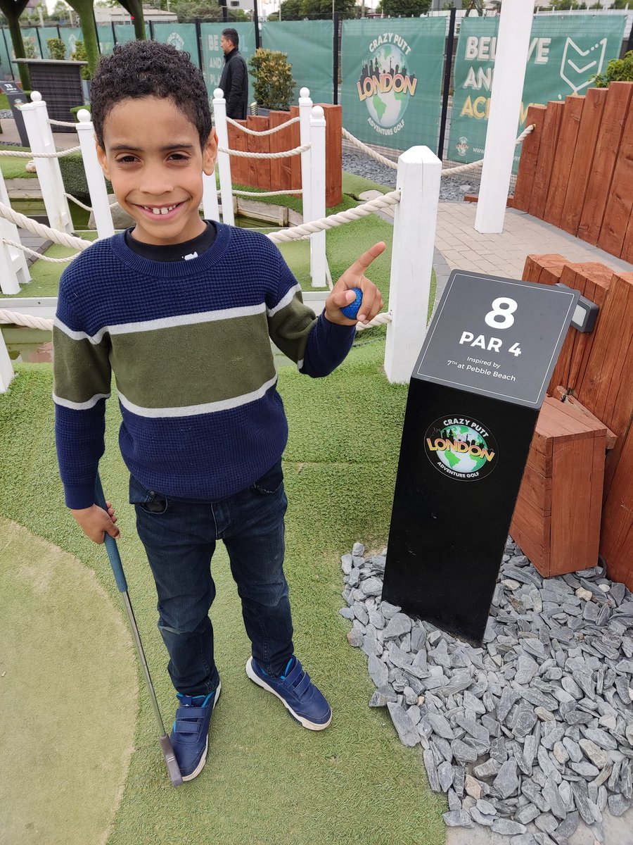 Quote of the day at crazy golf: 'Can I be Rick Shiels, Dad?' @RickShielsPGA Hole in one on the 8th too!