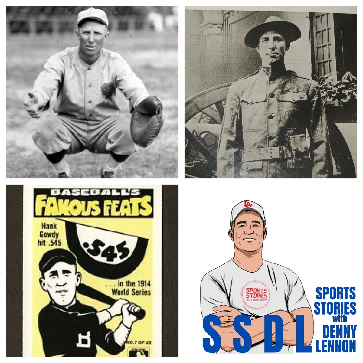SportsStoriesDL's tweet photo. #SSDLHistory -  on June 1st in 1917, #HankGowdy of the #BostonBraves became the first #MLB player to enlist for service in WWI, joining the Fighting 42nd of the famed "Rainbow Division". Gowdy holds the unique distinction of being the only player to serve in both WWI and  WWII. https://t.co/TdWRhVUAfQ