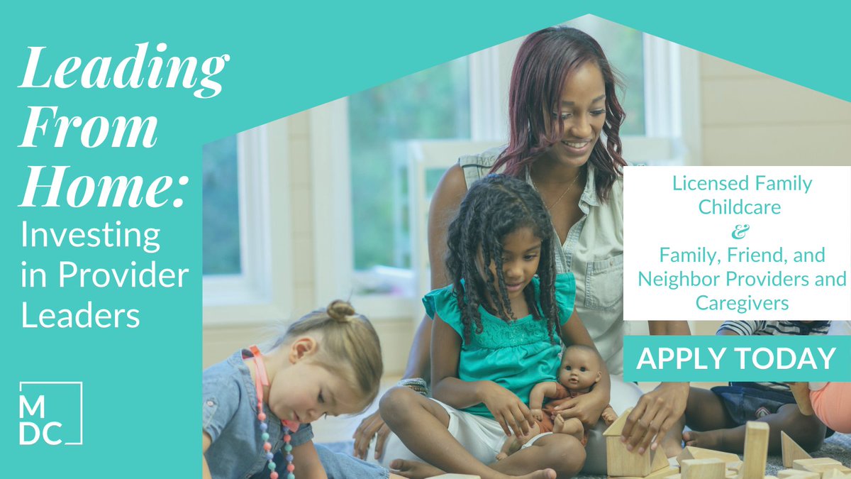 MDC is now recruiting for the NC Leading from Home initiative to support #InHomeChildCare provider leaders across the state. Learn more and apply at mdcinc.org/nc-leading-fro…

𝙎𝙝𝙖𝙧𝙚  to support NC Leading From Home