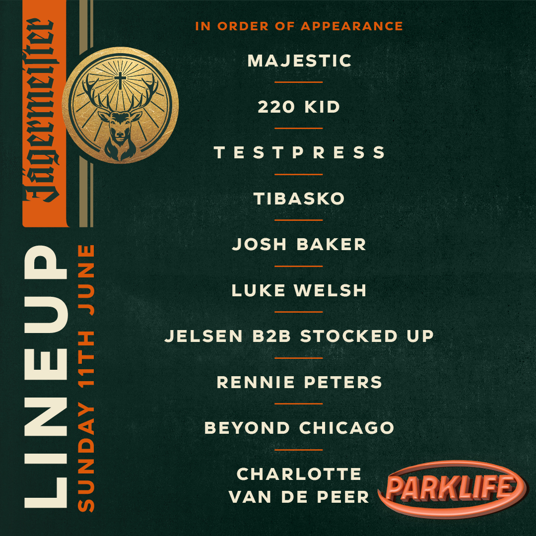 Back once again, Jägermeister return to Parklife for round 2 🔥

DJs, MCs, photobooths and a fully stocked Jäger bar, we will see you there 🥳