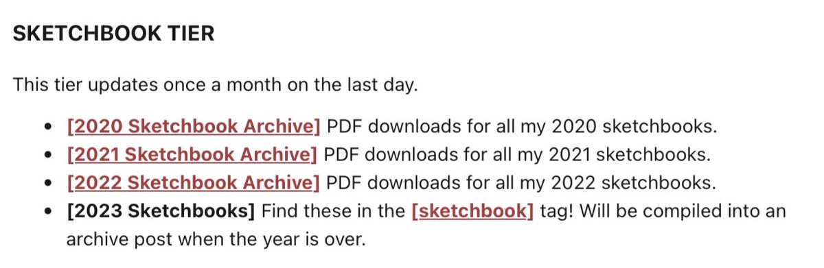 Did you know? If you like my art you can go over to my patreon and pay one single dollar to get 30+ of my sketchbooks dating back to Feb 2020. I draw a LOT. I even have them collected in handy archive posts!