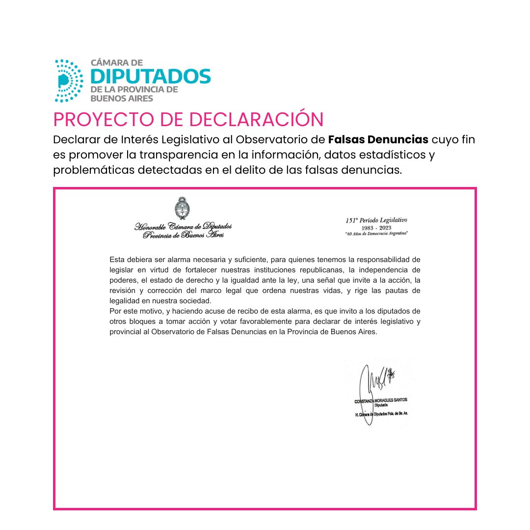 Los organismos de la Provincia de Buenos Aires no aportan información, siendo el <a href="/ObservatorioFD/">ObservatorioDeFalsasDenuncias</a> el único que registra datos y estadísticas tanto a nivel provincial como nacional. Valoramos su labor, por ello presentamos un proyecto de Declaración de interés. 👇