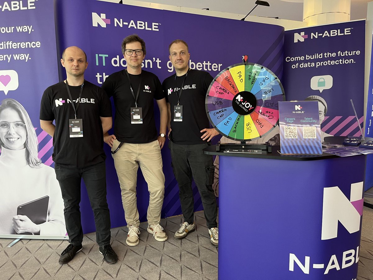 Nable's tweet image. N-ablites from our Warsaw Collaboration Hub attended Poland&apos;s largest tech conference #codeeurope. We loved meeting some of Poland’s top tech talent and sharing why N-able is a great place to work! #njoythejourney