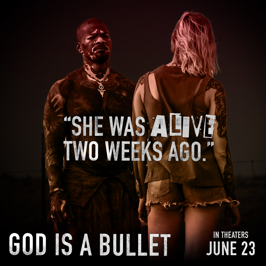 #GodIsABullet hits theaters June 23. Inspired by true events. Starring Nikolaj Coster-Waldau, Maika Monroe, January Jones, and Jamie Foxx.  A satanic cult kidnaps a detective's little girl. There's no line he won't cross to get her back. youtu.be/sBQaY-Id5nc #SayYourPrayers