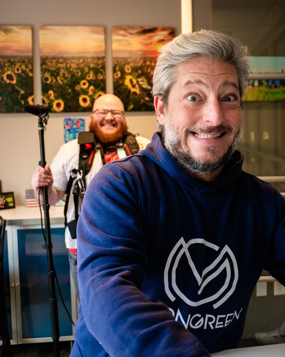 CEO Glenn Greenstein and Creative Director Bruno Falcon are excited to be filming a new ad… perhaps too excited.