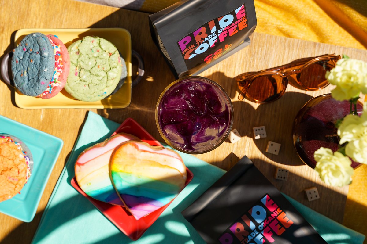 Celebrate #Pride &amp; support local LGBTQ+ resources with our NEW Pride Lemonade, Watercolor Cookies and Confetti Sandwich Cookies.
During June 10% of sales from these items plus $1 from each bag of Pride Fair Trade Organic #coffee will be donated to <a href="/Courage_MKE/">Courage MKE</a> &amp; <a href="/CenteronHalsted/">Center on Halsted</a>.