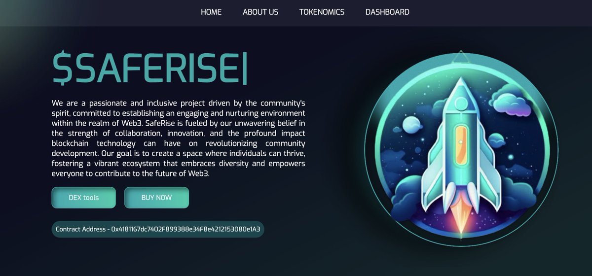 Aped $SAFERISE, Just Launched

- Only 40k Mcap so there is an enormous upside
- 5% tax, 1% each goes to Holder, Liquidity pools, Marketing, Buyback &amp; 1% gets Burned on every transaction
- Solid team who can market like Marketing Titans

dextools.io/app/en/ether/p…

<a href="/SafeRiseERC/">SafeRise</a>