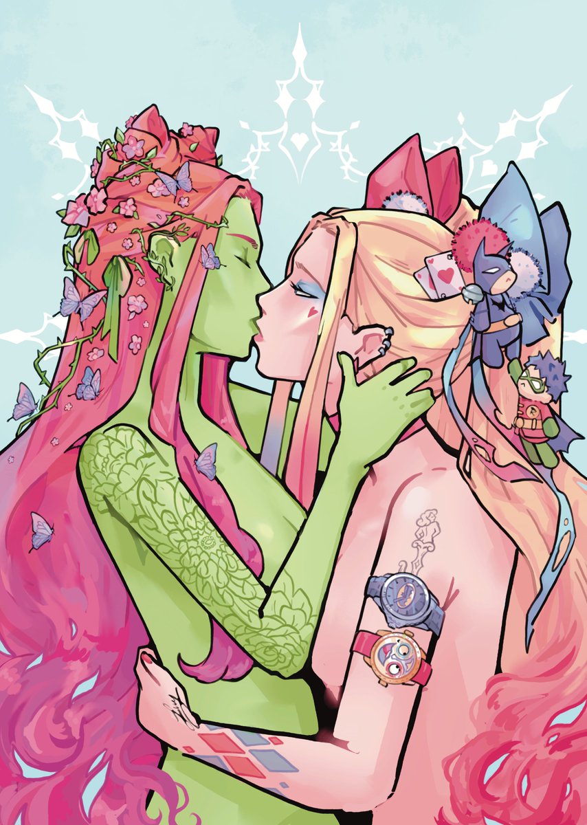 HAPPY PRIDE BI'S!! Heres my first #harlivy redraw!
original below 💖💜💙