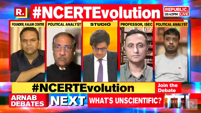 republic's tweet photo. #NCERTEvolution | It’s the Periodic Evolution of lies by the lobby. What the problem with NCERT textbooks?
Let's debate, fire in your views with the hashtag and watch #LIVE as Arnab reads them #LIVE on the Motorola moment - https://t.co/DJs7LhlDCI
#NCERT #NCERTClass10 #PeriodicTable #NCERTSyllabus #FakeNews #India