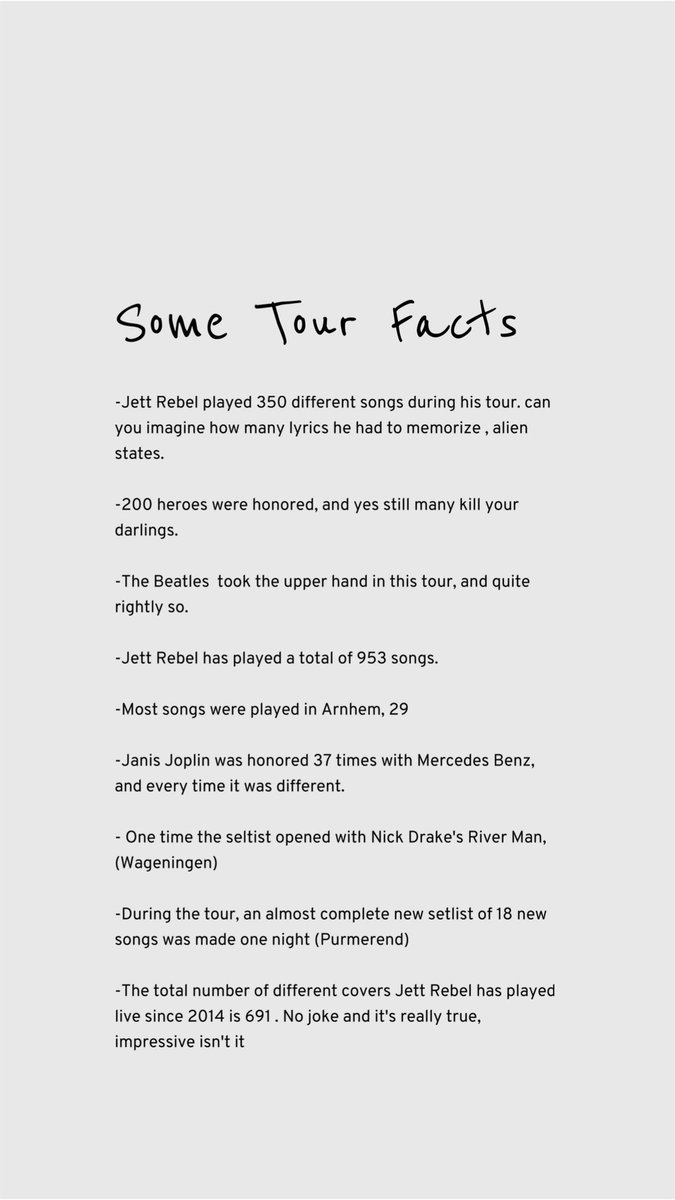 Facts @JettRebel tour