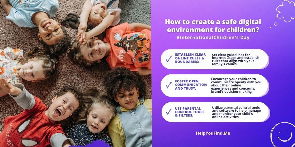 HelpYouFindMe's tweet image. 🎉👧🏻🌐 Happy International Children&apos;s Day! 🌟🔒At #HelpYouFindMe, we believe in the importance of creating a safe digital environment for children. On this special day, we want to remind parents and guardians about the steps they can take to protect their little ones online. 💻