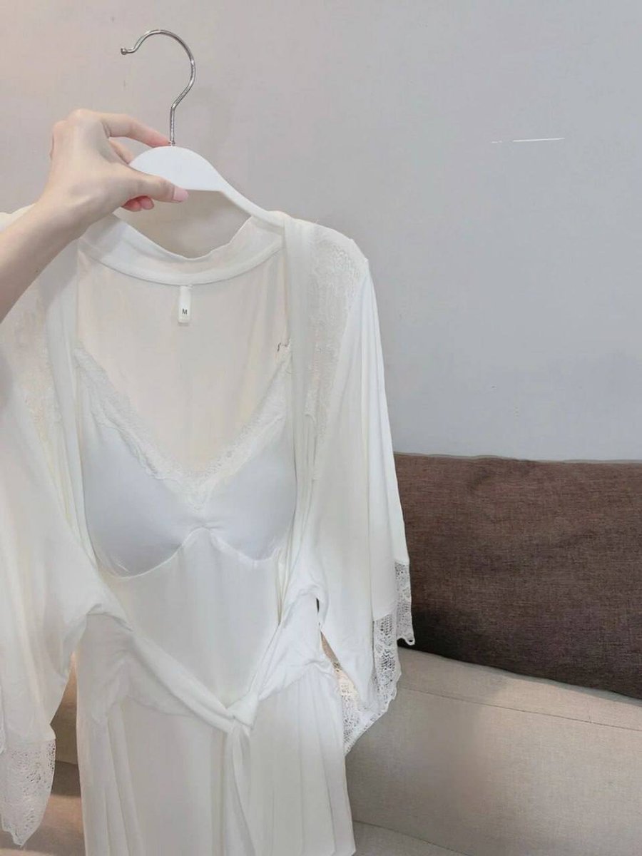 lilly_kv's tweet photo. You’ll have to dress up for the day anyway, so you might as well make it fun #Irall Sharon White Satin Dressing Gown https://t.co/BtX9TsnrFA