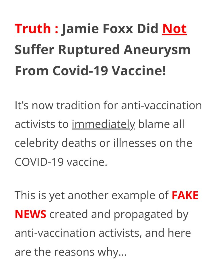 rhonda_harbison's tweet photo. Pushing vaccine conspiracies
https://t.co/fDgcevogOO
Jamie Foxx's daughter said he's out of hospital and recuperating at home https://t.co/MFehoyPzMM