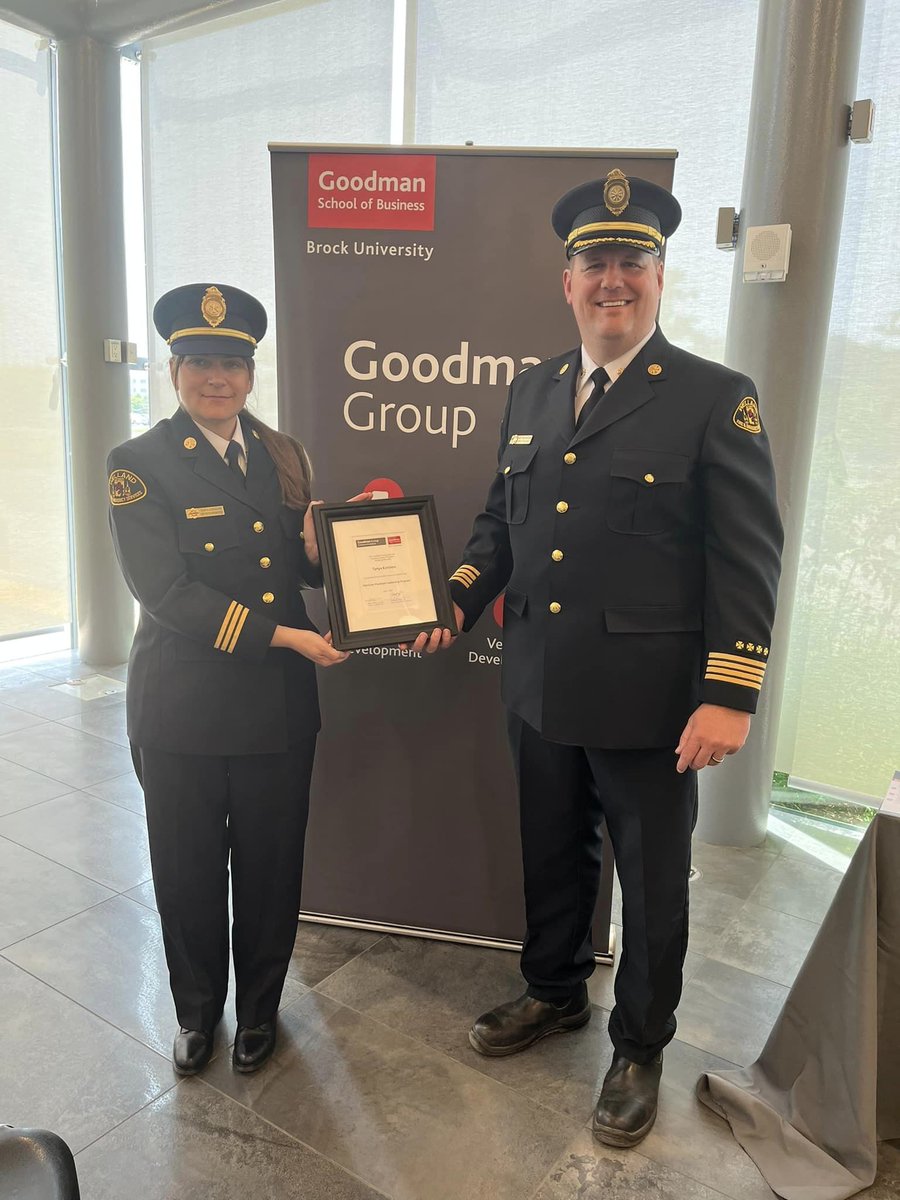 WFES would like to congratulate Chief Fire Prevention Officer Tanya Korolow on graduating the Nextgen Municipal Leadership program through the Goodman School of Business at Brock University. She not only completed the program but was also selected as valedictorian for her cohort.