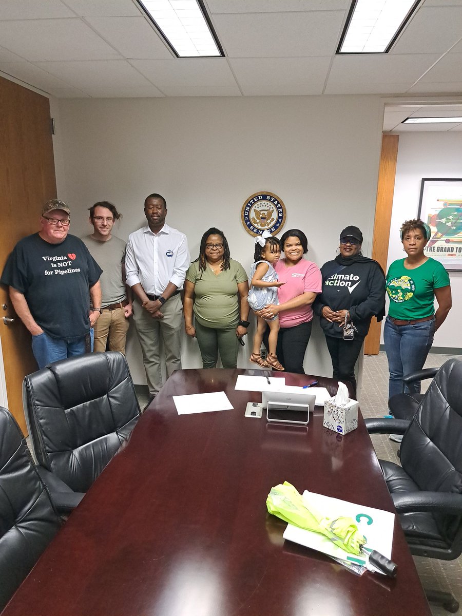 We had a good meeting  with Senator Mark Warner's representative today in  Norfolk, Va. Frank, but cordial was the mood. Warner will vote to exclude the MVP.
#NoMVP #CleanDebtCeiling
