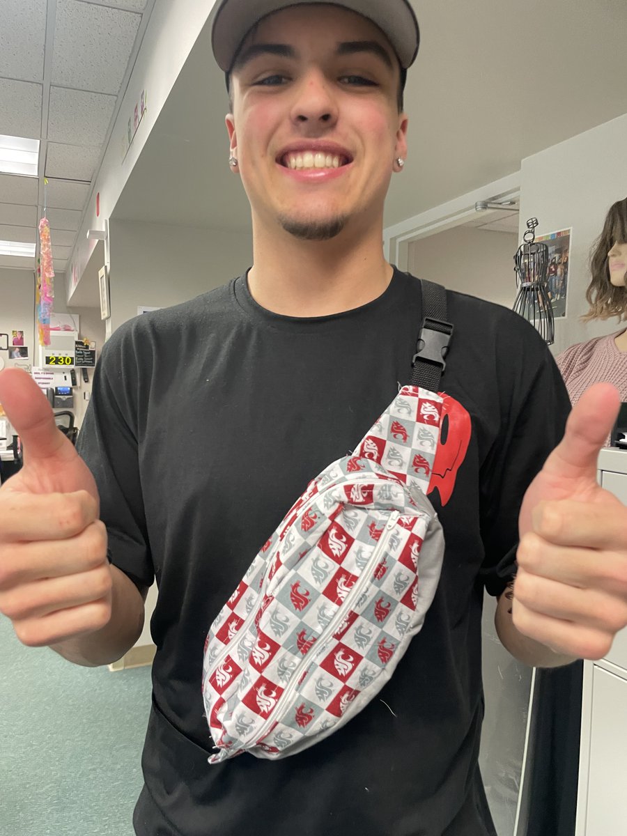Check out this custom WSU fanny pack made by an East Valley High School Student!

“Mrs. T, once you know how to put in a zipper, the possibilities are endless!”

- Diezel Wilkinson

#WSU #FannyPack #fabric #fashion #sewing #CTE #SpokaneValley #SpokaneValleyCTE