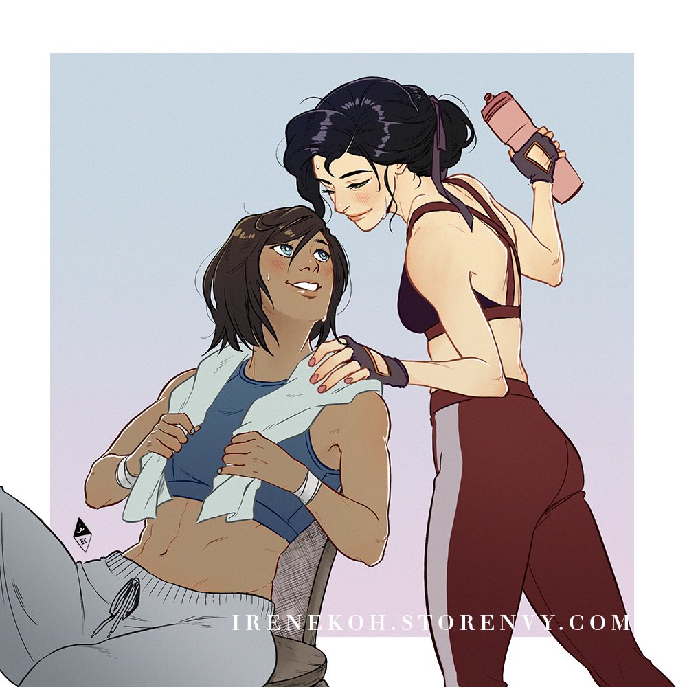 sapphicctwt's tweet photo. thinking abt this Korrasami art from Irene Koh aka the illustrator for Turf Wars https://t.co/GS1NSRgl4Y