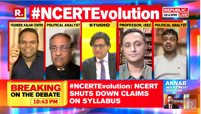 republic's tweet photo. #NCERTEvolution | The ‘evolution’ of misinformation by the lobby factchecked by NCERT
Let's debate, fire in your views with the hashtag and watch #LIVE as Arnab reads them #LIVE on the Motorola moment - https://t.co/DJs7LhlDCI
#NCERT #NCERTClass10 #PeriodicTable #NCERTSyllabus #FakeNews #India