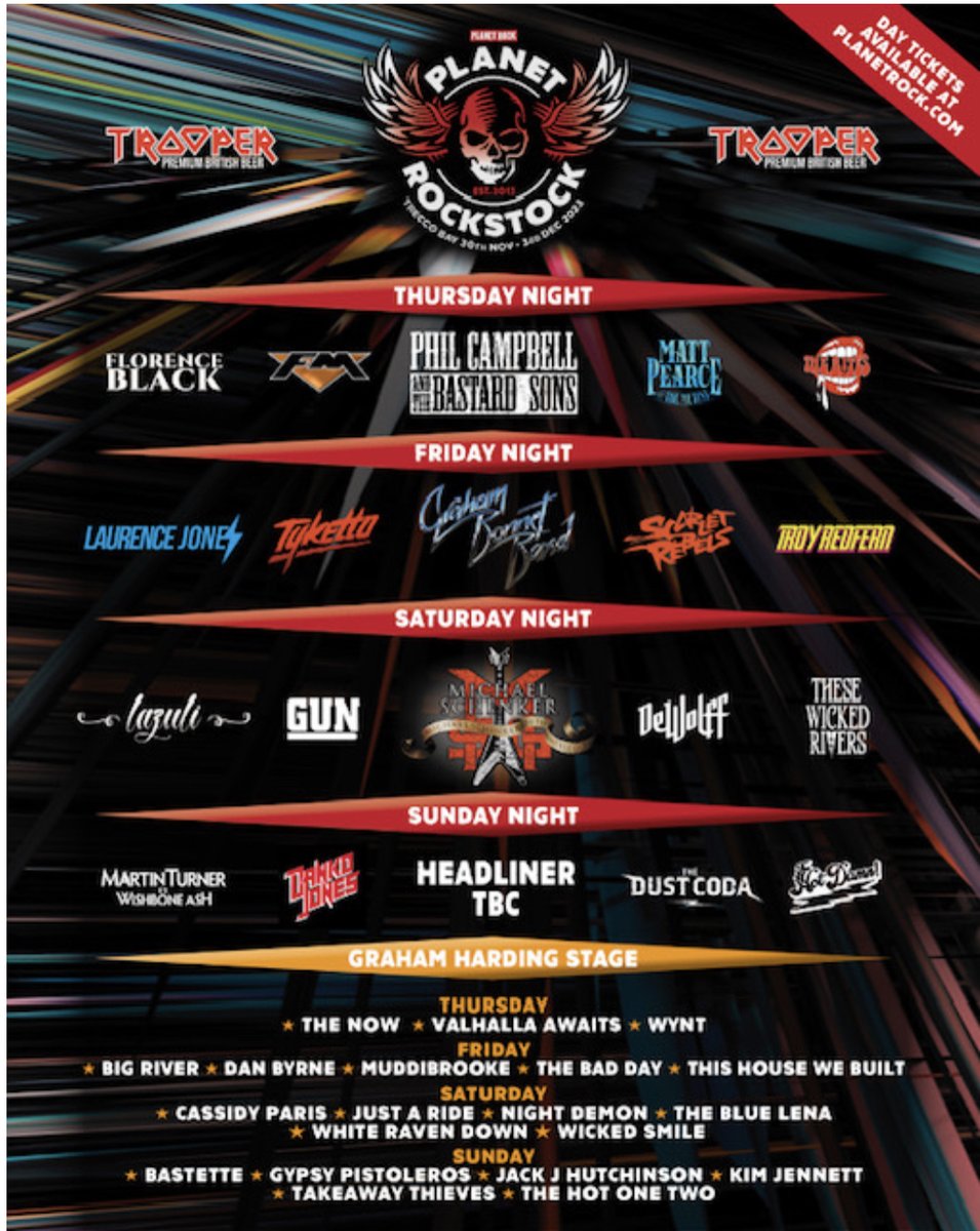 Hey all! We're delighted to announce that we’re playing Planet Rockstock this year! We played this festival last year and it was  fantastic! Come join us Friday, December 1st for a night of great music, people and fun! Cheers! 🍺 
#Festivals  #livemusic  #rocknroll 
#WALES