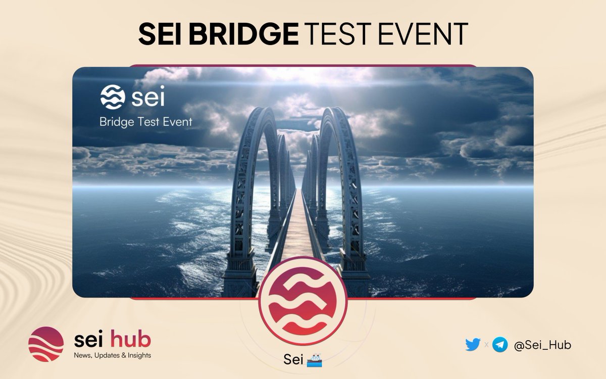Ahoy #Seilors 🚢 @SeiNetwork is building bridges and need everyone on deck to participate in the 'Bridge Test Event' 🌉

Test the #Sei bridge across various networks and help to secure them.

Here is how to participate 👇🏻