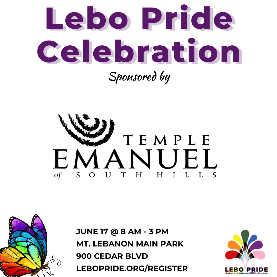 LeboPrideOrg's tweet image. Thank you Temple Emanuel of South Hills for sponsoring this year's annual #LeboPrideCelebration