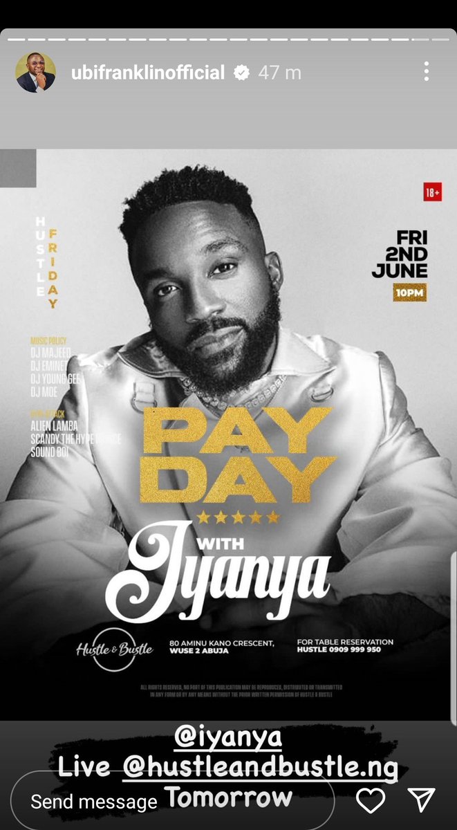 Abuja is ready to welcome the Vibes Queen the South African  DJ / Artist  by name @blueAiva & @Iyanya at  @hustleandbustle Abuja.  a combo of Amapino and afrobeat #BBTitans #BlueAiva #BlueAivaTheBrand