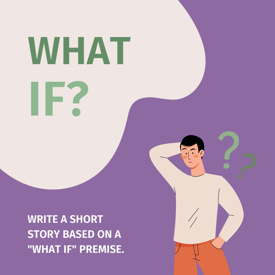 What if...?  So many stories can be told with that premise.  Come join the Creative Writing Nook Discord server and participate in our What if? Event!  #WritingCommunity #Discord #writersoftwitter #authorsoftwitter #writer #author #writingevent #writingchallenge #shortstory