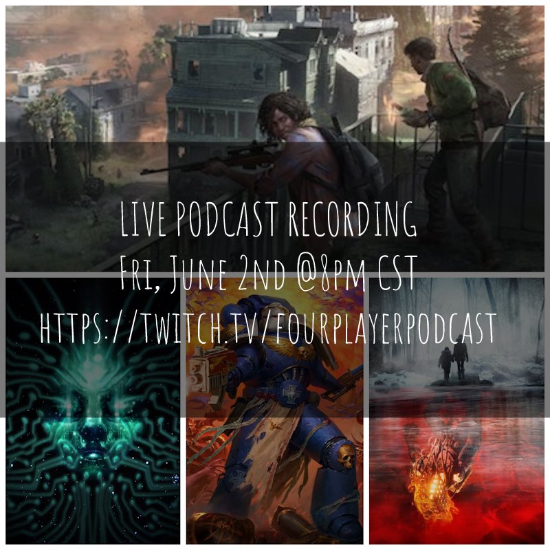 4PlayerPodcast's tweet photo. ICYMI: The podcast recording this week is Friday, 6/2/23 at 8pm CST!
Lots to discuss:
✅ #SystemShock
✅ #Warhammer40KBoltgun
✅ #TLOUMultiplayer Shakeup
✅ #SilentHillAscension Details
PLUS... @InfamousNolan returns to talk #TearsOfTheKingdom!
Gonna be fun! See you there! https://t.co/BP2hsvswxK