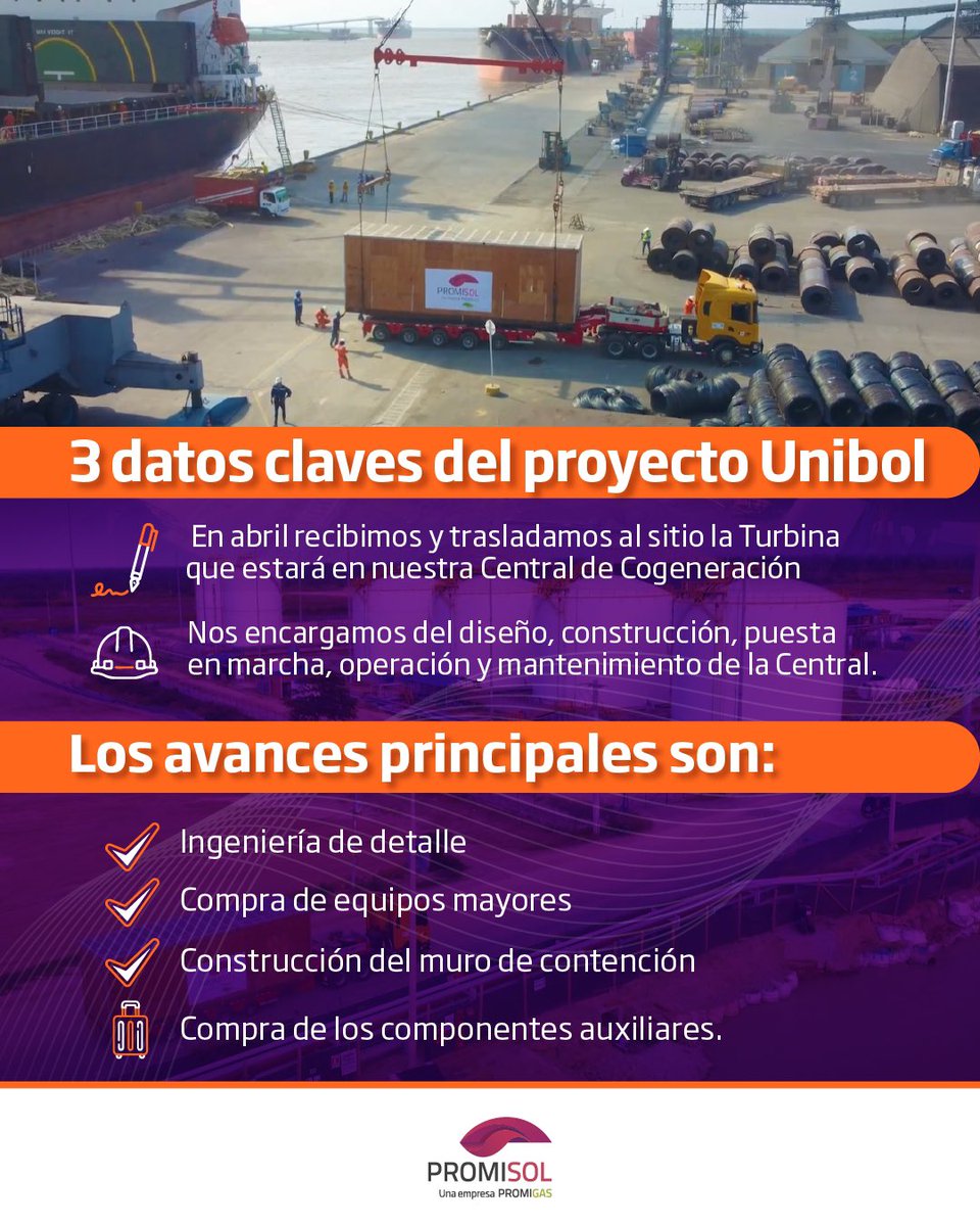 Promisoloficial's tweet photo. Conoce estos datos claves del proyecto #Unibol, el cual nos permitirá incrementar la venta de energía en un 200%.👇
En Promisol, una #empresaPromigas, continuaremos trabajando en la construcción, operación, mantenimiento de nuestros proyectos y operaciones. https://t.co/wKC2n3altK