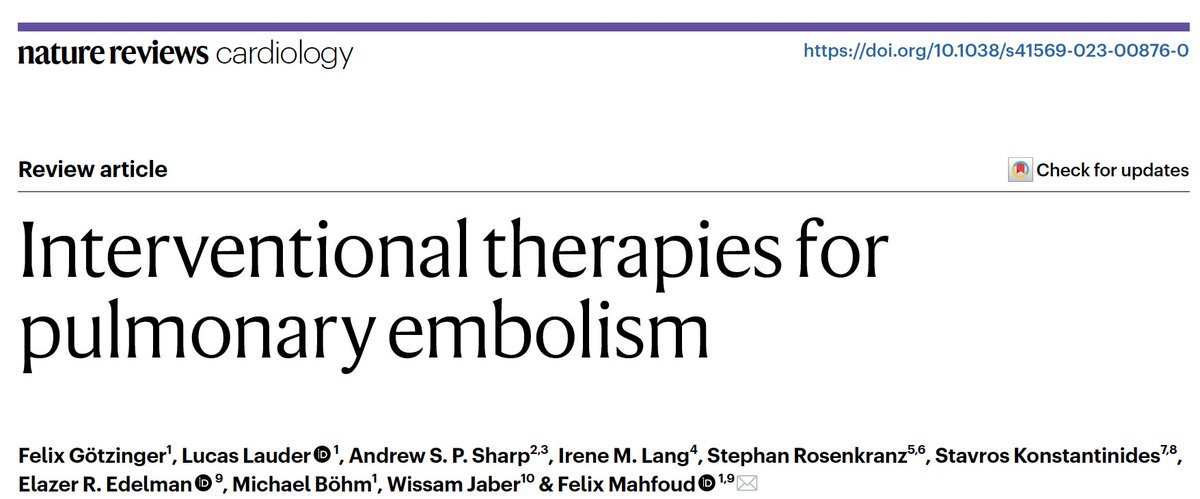 JGCorSo's tweet photo. Interventional Therapies for Pulmonary embolism: A review from @NatRevCardiol focused in selection, evidence and ongoing trials on the management of PE. 
https://t.co/NY7VzXHvjx
@pabl0salinas @JimenezChechu @Jp0rR @corbi_miguel @shci_sec @AJuradoRoman @AGutierreDiez @cardiocete https://t.co/ly7OE3ePgB