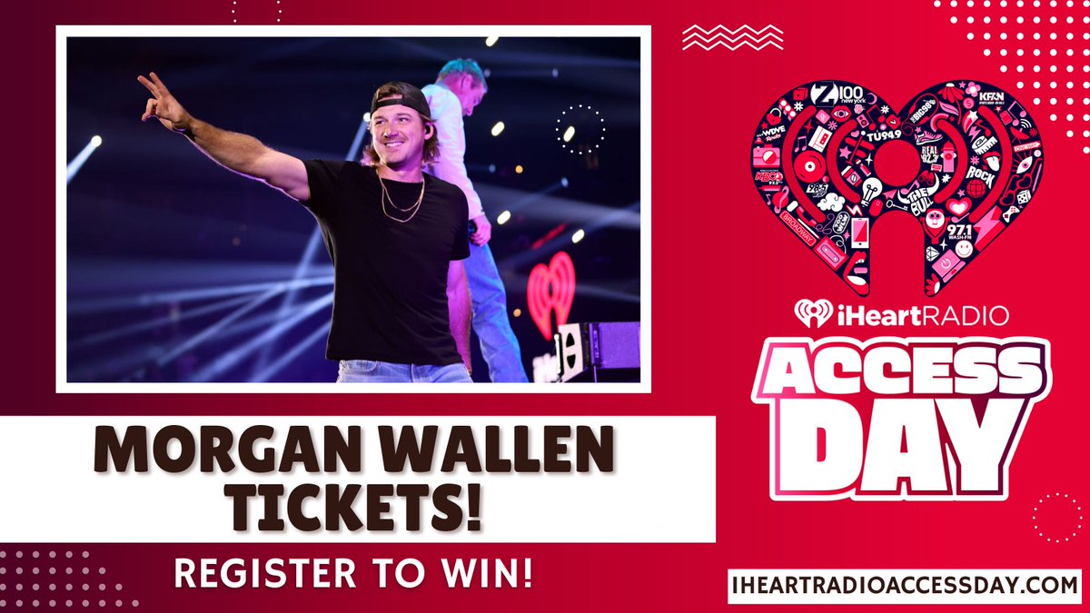 Register NOW for your chance to win tickets to see Morgan Wallen, Kane Brown, Brad Paisley and more! It's all in celebration of #iHeartAccessDay, sign up here --> https://t.co/ndtNZCzczF https://t.co/dIfKv8swog
