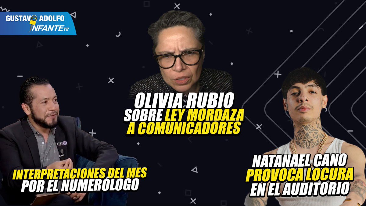 #OliviaRubio revela por qué pusieron #LeyMordaza a comunicadores y #NatanaelCano provoca locura en el Auditorio:
youtube.com/live/AsU4S-DA7…