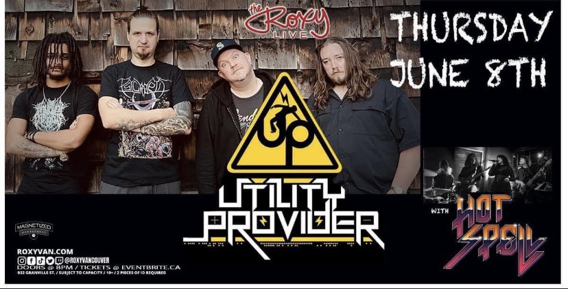 Utility Provider (@utilityboys) on Twitter photo Next up!! June 8th Live @roxyvancouver In Vancouver With @hotspellband
#lostinhumanitysgrip #metal #heavymetal #metalhead  #gig #live #livemusic #metalmusic #metalheads #metalband #progressivemetal #likes #progmetal #groovemetal #heavymetalmusic #bcmetal  #louderthanlife #guitar Next up!! June 8th Live @roxyvancouver In Vancouver With @hotspellband
#lostinhumanitysgrip #metal #heavymetal #metalhead  #gig #live #livemusic #metalmusic #metalheads #metalband #progressivemetal #likes #progmetal #groovemetal #heavymetalmusic #bcmetal  #louderthanlife #guitar