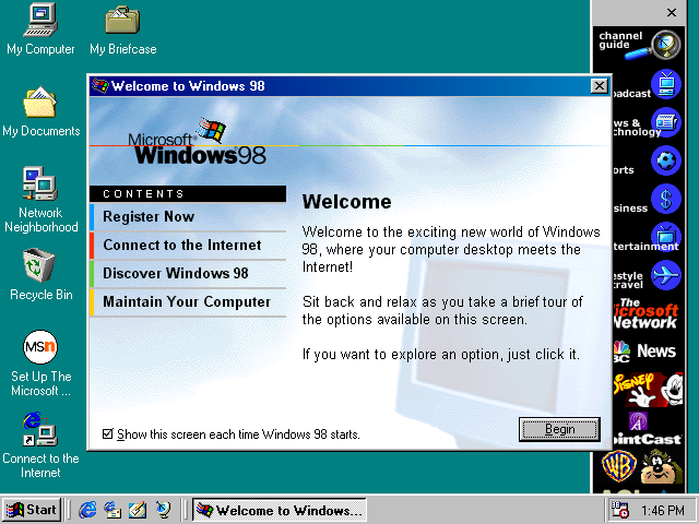 On June 25th, 1998, @Microsoft released Windows 98 to the general public.