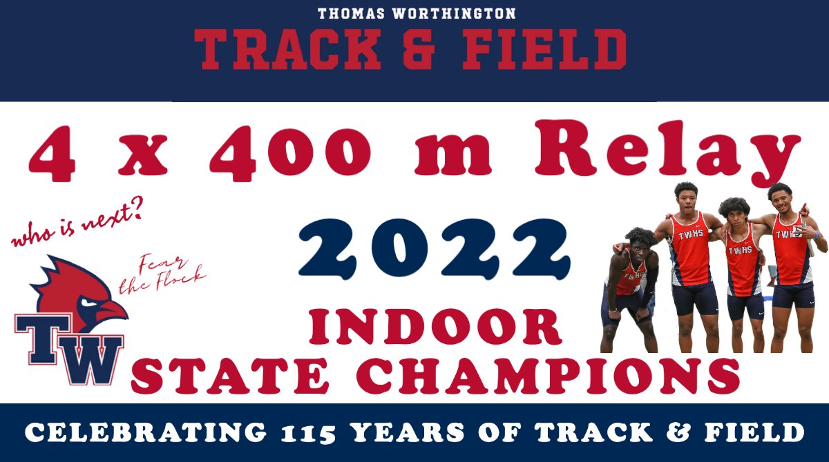 Another Indoor Title for the Cardinals! @TWHSAthletics @wcsdistrict #itsworthit #ourhistory #TWTF23