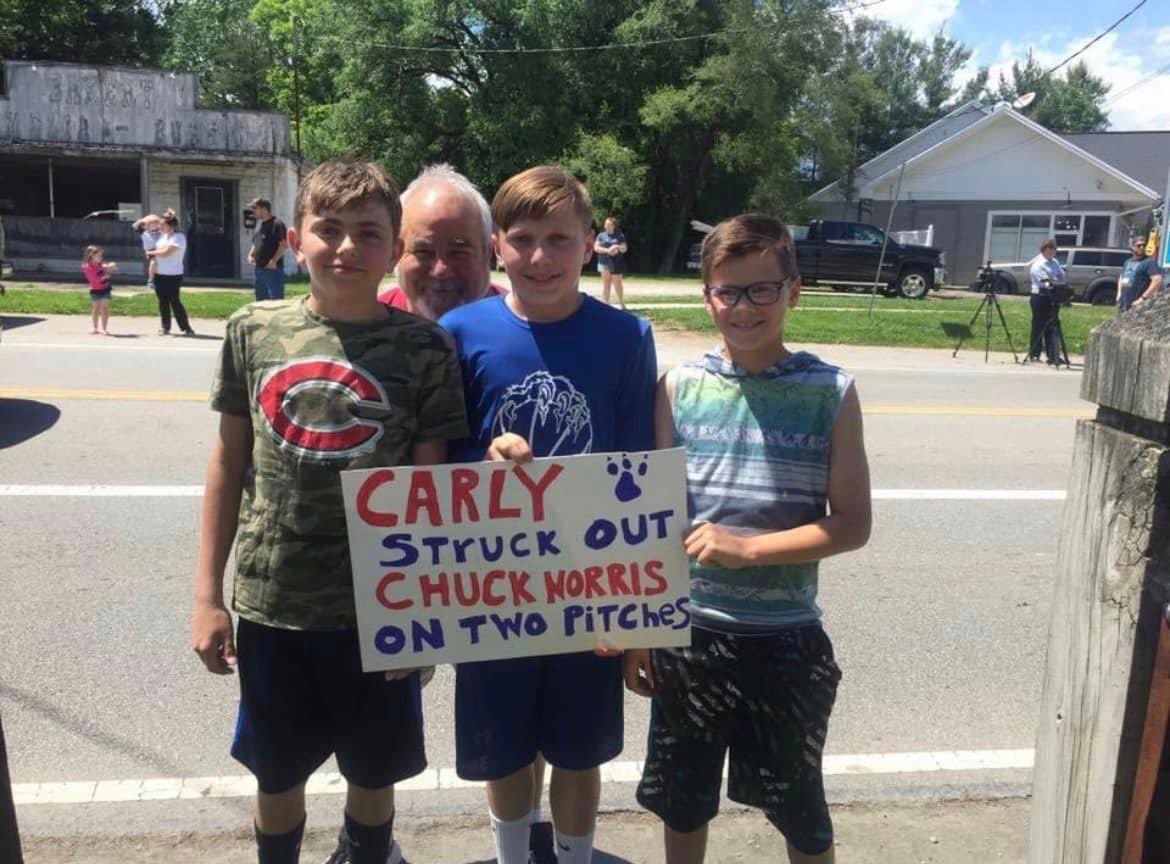WildcatFp's tweet photo. 6 years ago this kid held a sign wishing us good luck on our send off to state. Today this kid makes his own trip to state. Good luck Kaidon Whisman bring it back home.
@RickHealey24 https://t.co/2POLoCJP3w