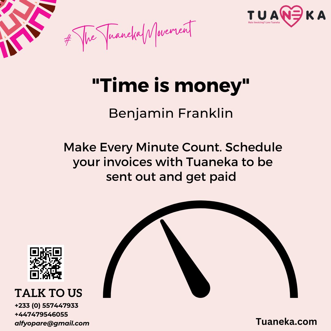 TuanekaLtd's tweet photo. Let Tuaneka take care of that invoicing headache. Free up the time by scheduling all your invoices to be sent out and get paid.
#TheTuanekaMovement https://t.co/v4yRfVfLvb