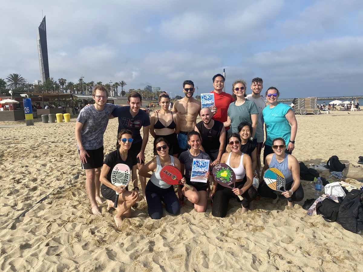 thehotelsnet's tweet photo. Summer is quickly approaching here in Barcelona☀️ So we decided to celebrate with some friendly competition playing beach tennis last weekend! https://t.co/6A4eTad7hk