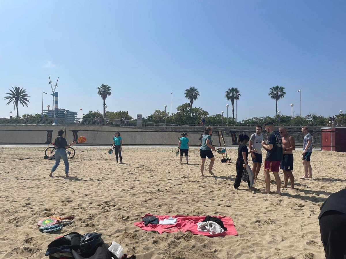 thehotelsnet's tweet photo. Summer is quickly approaching here in Barcelona☀️ So we decided to celebrate with some friendly competition playing beach tennis last weekend! https://t.co/6A4eTad7hk