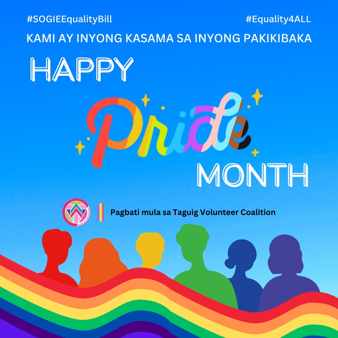 Pagpupugay sa lahat ng kasapi ng LGBTQIA+ community! #PassSOGIEEqualityBillNOW para sa pantay na lipunan! #Equality4ALL

#Pride2023 #PridePHFestival2023 #LoveLaban