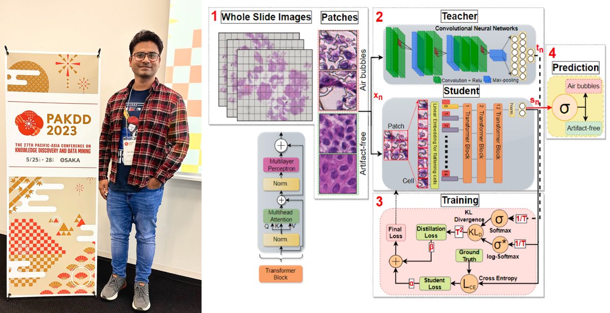 BMDLabUiS's tweet photo. Neel Kanwal presented his recent work, titled "Vision Transformers for Small Histological Datasets Learned Through Knowledge Distillation" at the 27th Pacific-Asia Conference on Knowledge Discovery and Data Mining held on May 25-28, 2023.

Link to paper: https://t.co/mk9WZf5BaV https://t.co/qeIPLRZenU