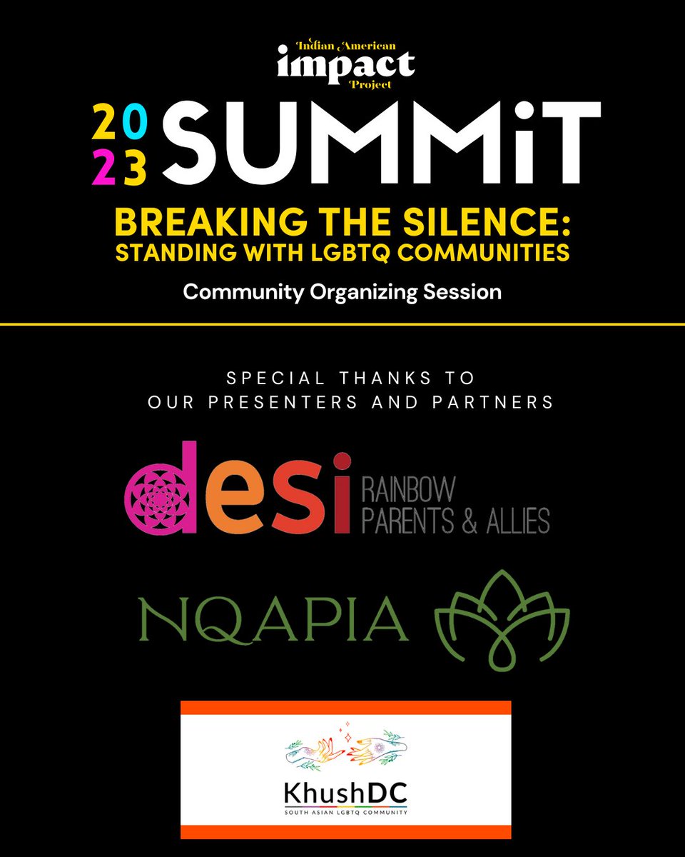 As we honor Pride Month, join 'Breaking the Silence: Standing with LGBTQ Communities' at our Summit, led by @desirainbow1 @NQAPIA and @KhushDC to hear about the incredible stories and experiences of Desi LGBTQ+ individuals and their families. RSVP NOW 👉🏾 iaimpact.org/summit