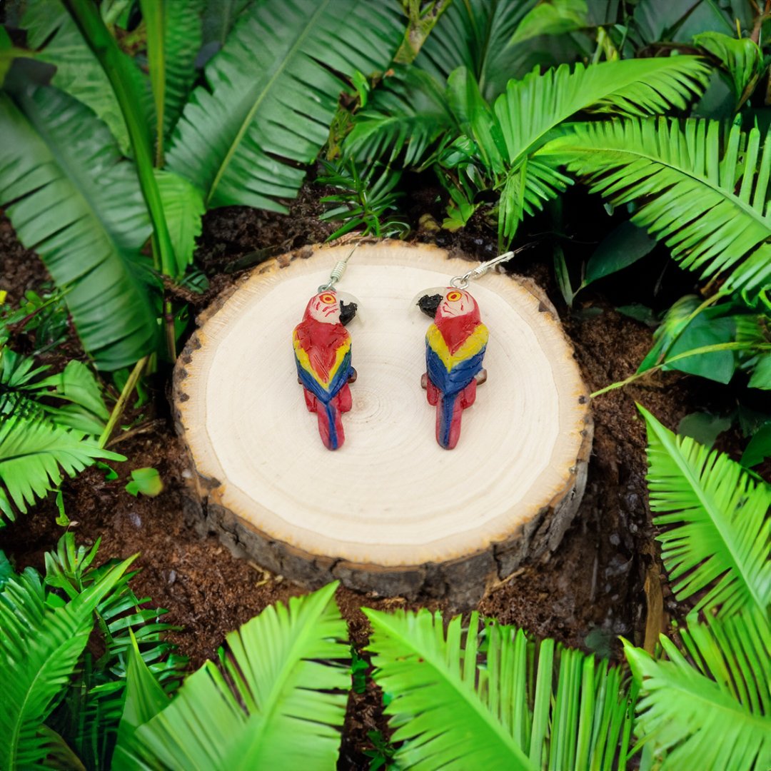 Show off your vibrant side with our Scarlet Macaw Tagua Earrings! 🌺 These brilliantly hand-carved earrings add a pop of color to any outfit. Plus, they're sustainably made, so you can feel good about your fashion choices. #TaguaEarrings #Sustainable #ScarletMacaw #Handcrafted