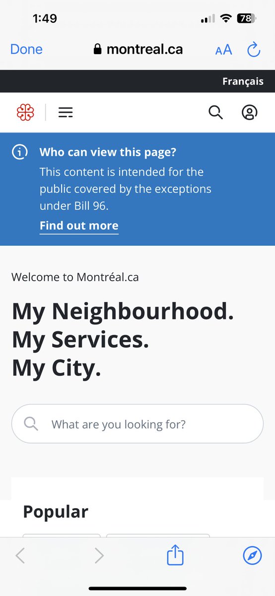 Charles D 🌎⚜️🎗️ on Twitter "À noter que le site de la ville de Toronto est en anglais seulement