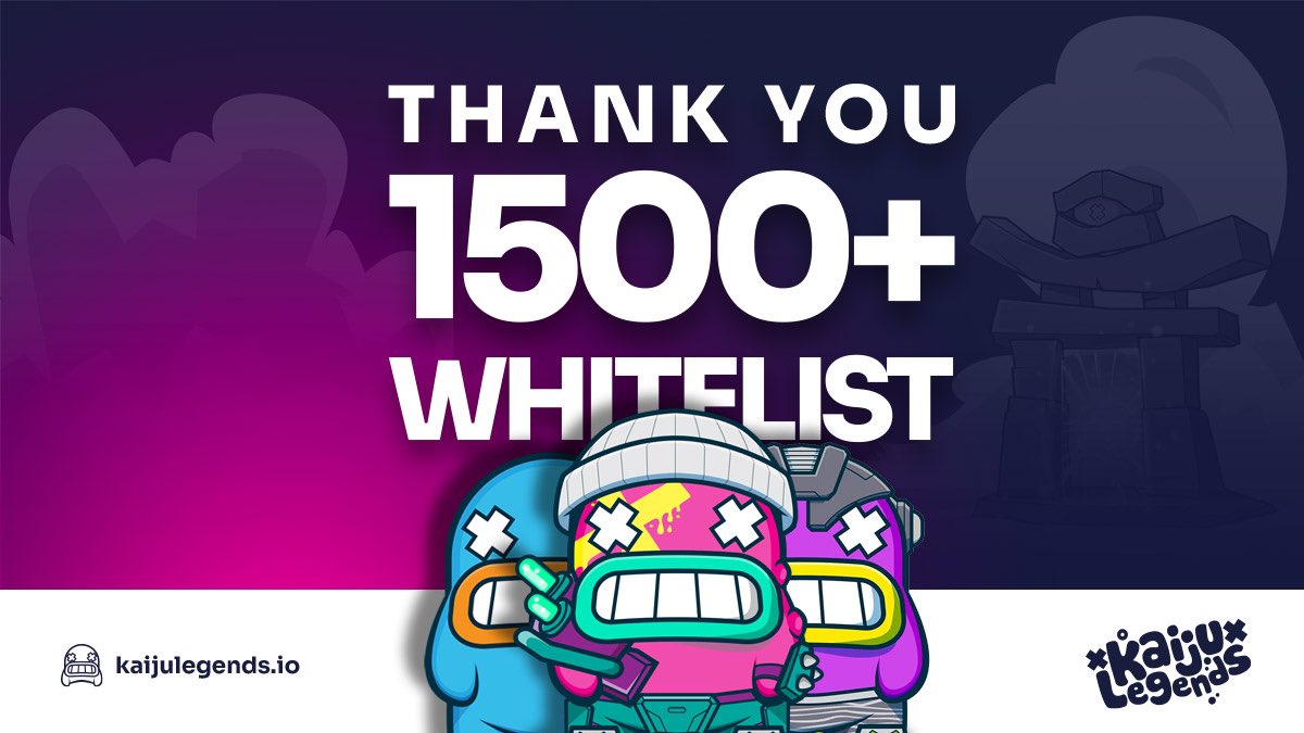 Retweet and like if you have notifications on and claimed your free airdrop whitelist spot for the upcoming raffle!

We have officially hit 1500 whitelisted raffle members! 

Check out the step by step whitelist guide in our pinned tweet before time runs out! 

Goodluck🔥